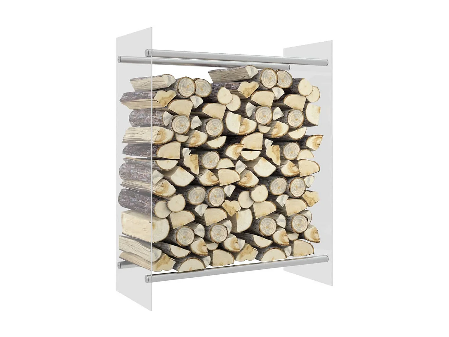 Olland  Portant de bois chauffage Transparent 80x35x100 cm Verre trempé