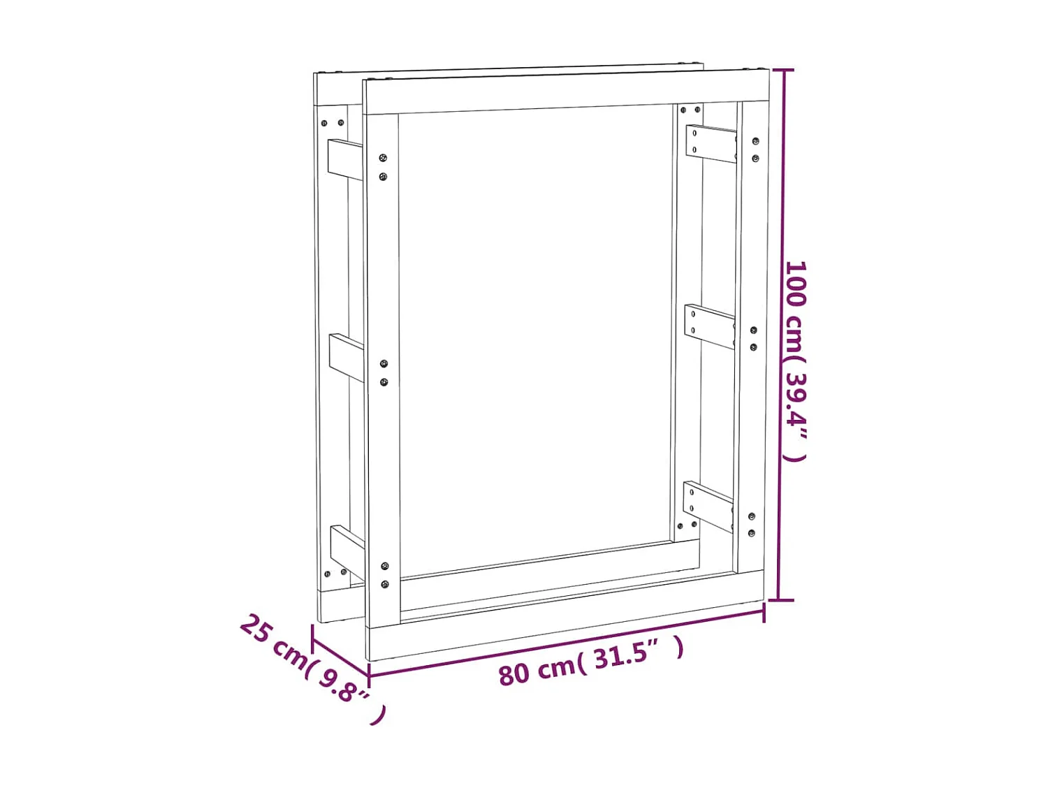 Riemst  Support pour bois de chauffage Blanc 80x25x100 cm Bois de pin