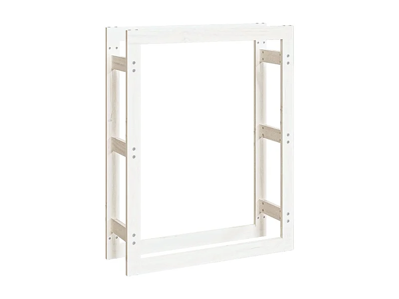 Riemst  Kaminholzregal Weiß 80x25x100 cm Massivholz Kiefer