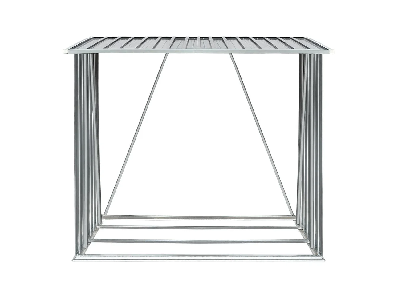 Riley  Abri de stockage de bois Acier galvanisé 163x83x154 cm Gris