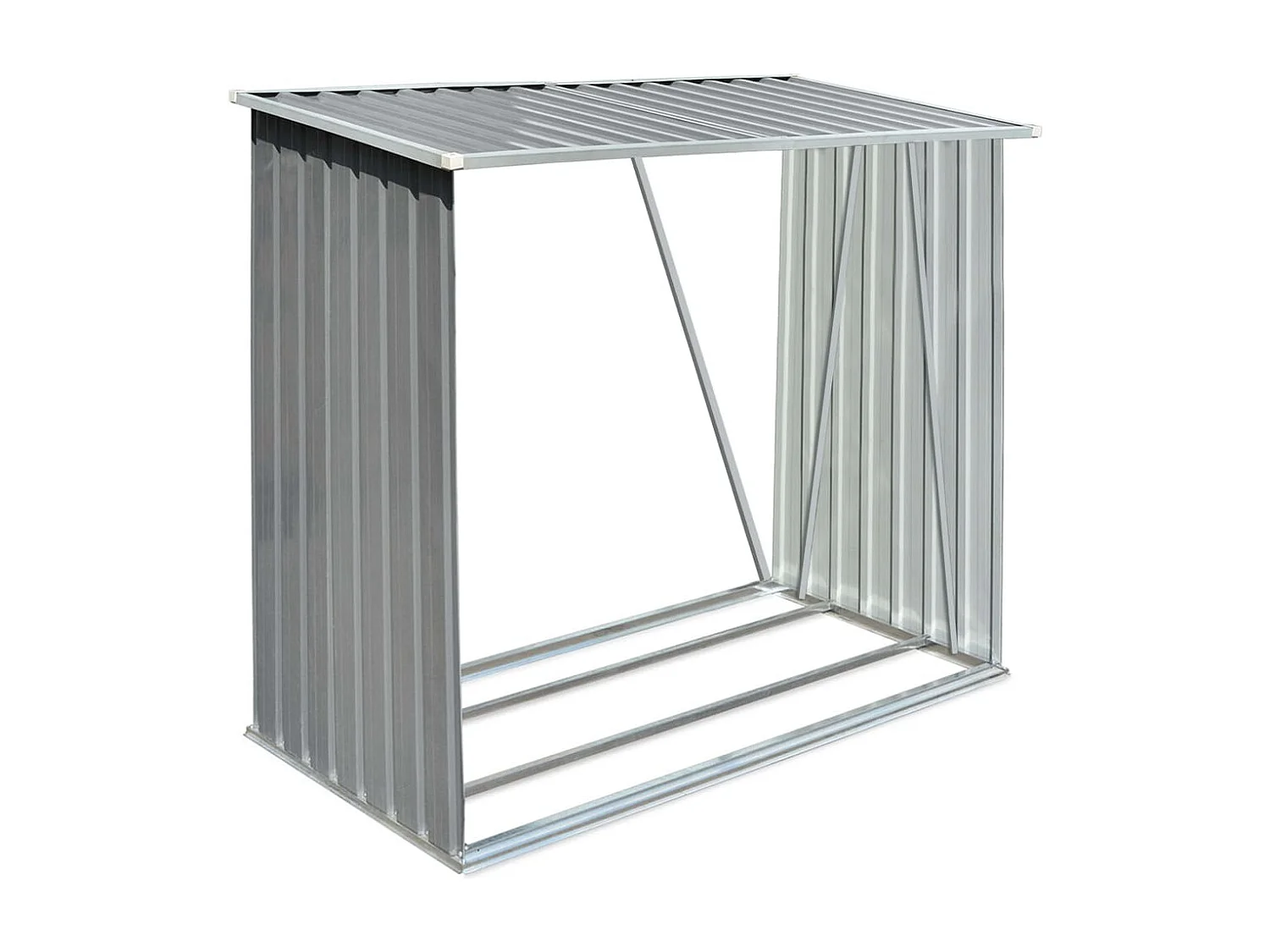 Riley  Brennholzlager Verzinkter Stahl 163 x 83 x 154 cm Grau