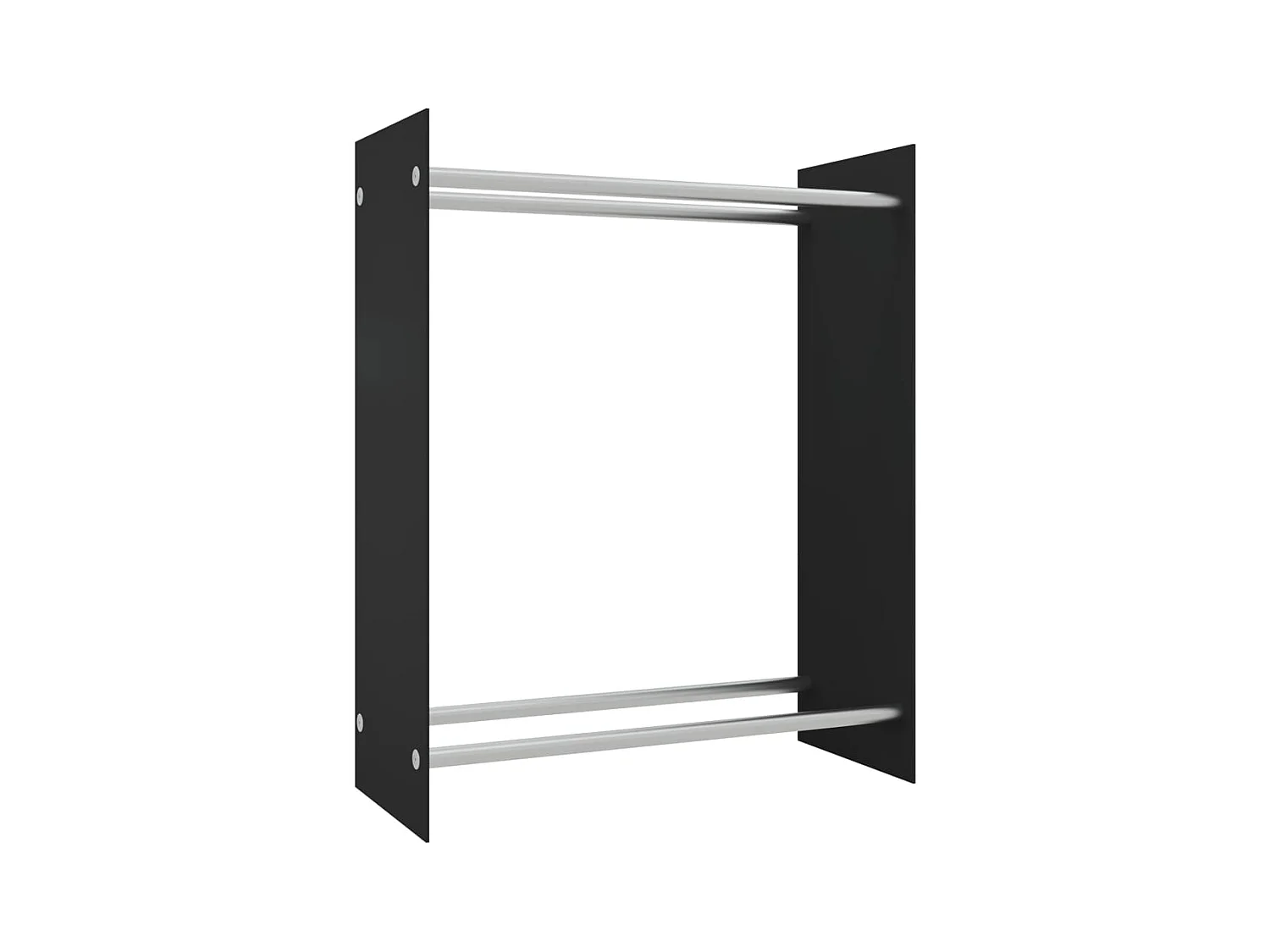 Olland  Portant de bois de chauffage Noir 80x35x100 cm Verre trempé