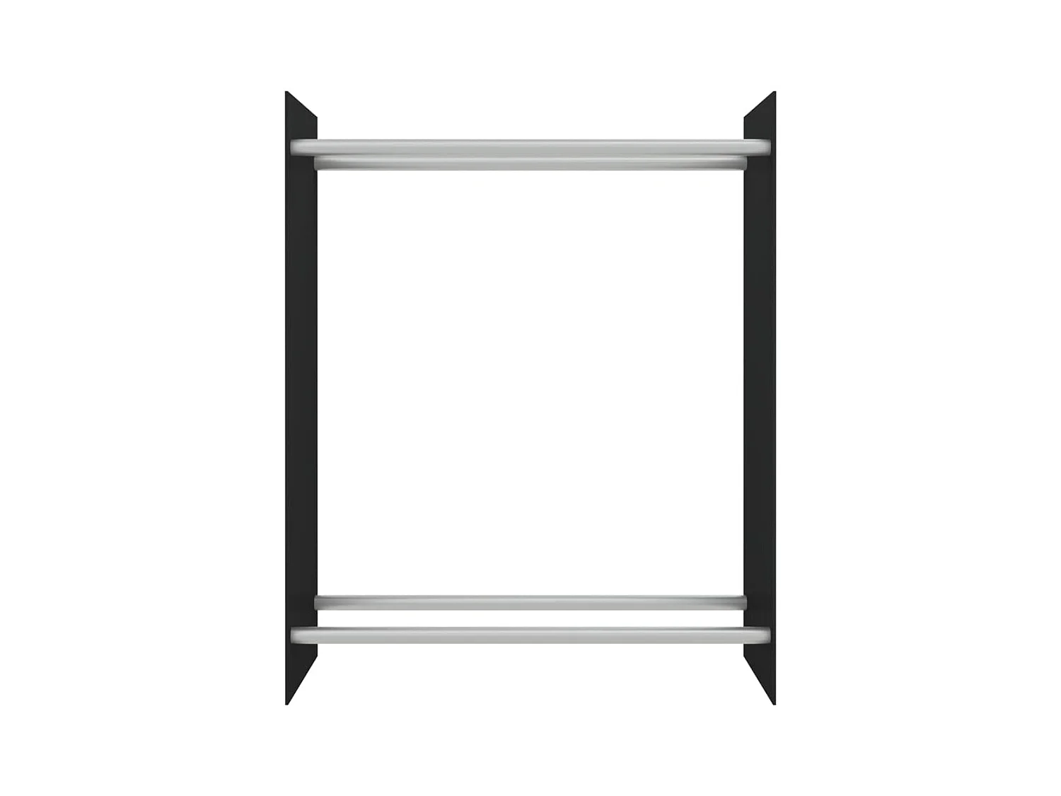 Olland  Portant de bois de chauffage Noir 80x35x100 cm Verre trempé