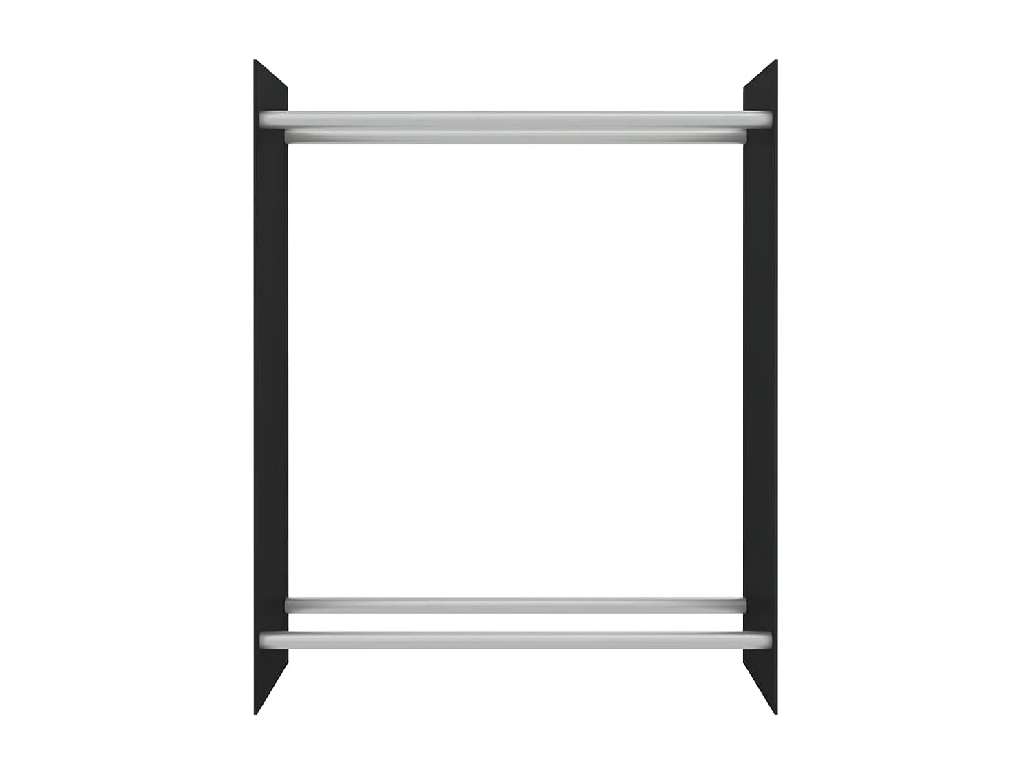 Olland  Brennholzregal Schwarz 80x35x100 cm Hartglas