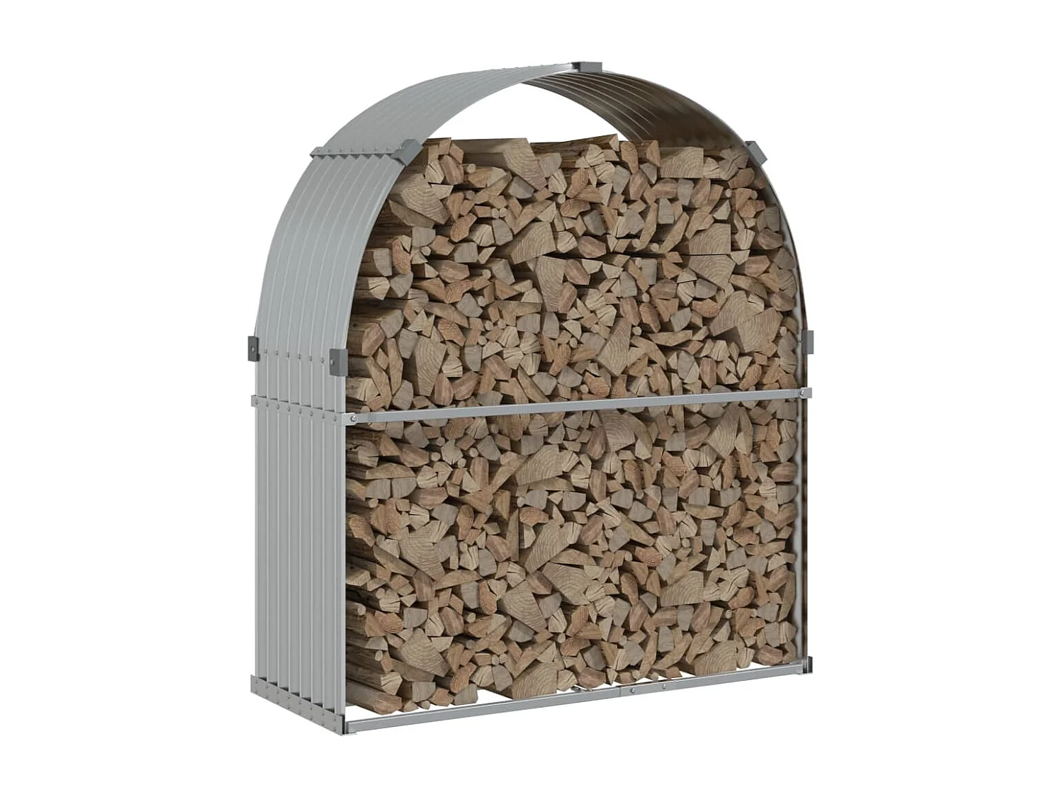 Jilles  Porte-bûches argenté 120x45x140 cm acier galvanisé