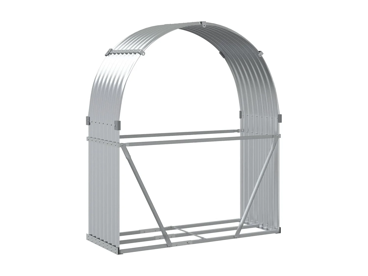 Jilles  Porte-bûches argenté 120x45x140 cm acier galvanisé