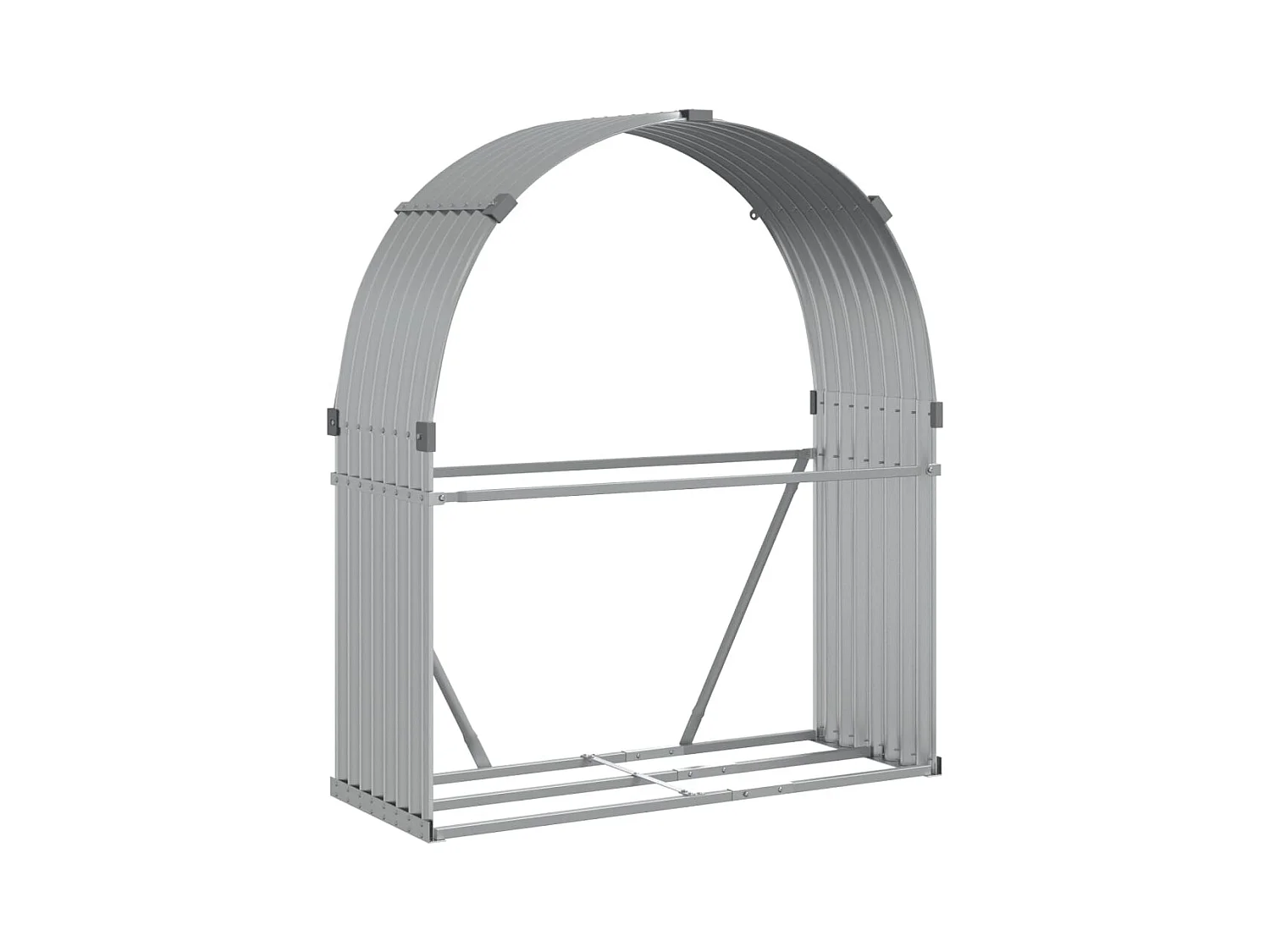 Jilles  Porte-bûches argenté 120x45x140 cm acier galvanisé
