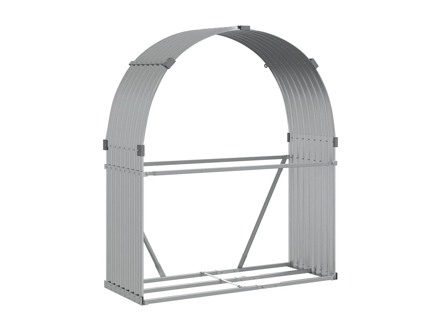 Jilles  Kaminholzunterstand Silbern 120x45x140 cm Verzinkter Stahl