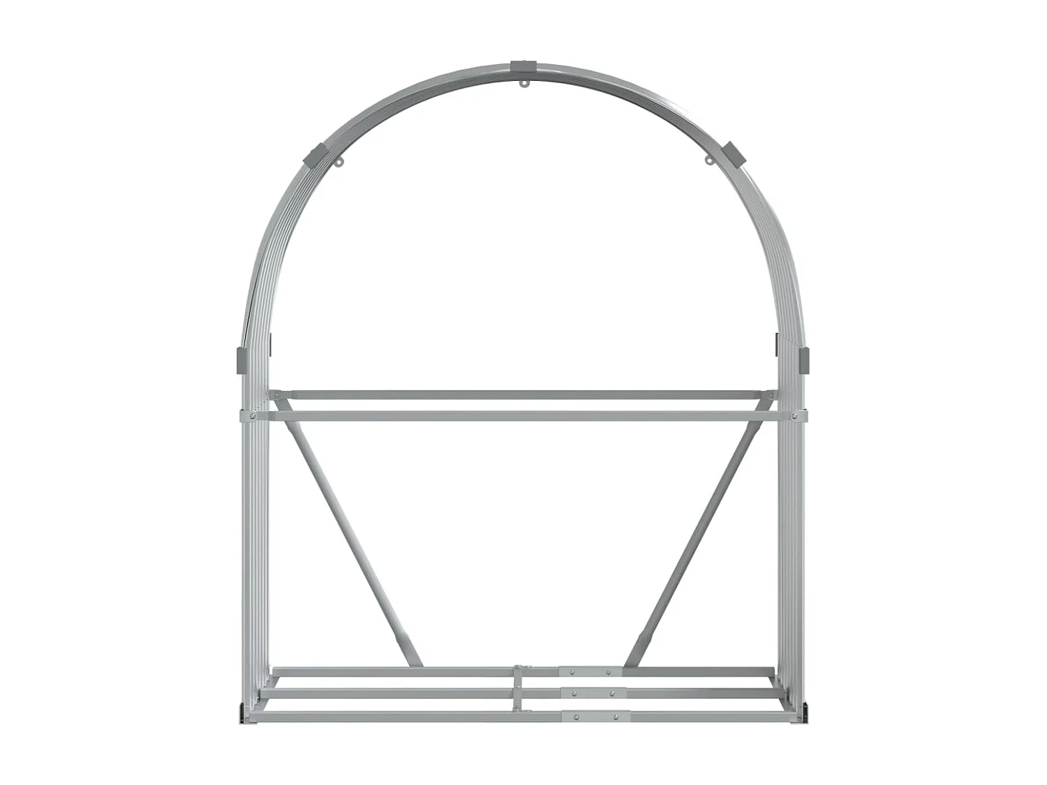 Jilles  Kaminholzunterstand Silbern 120x45x140 cm Verzinkter Stahl