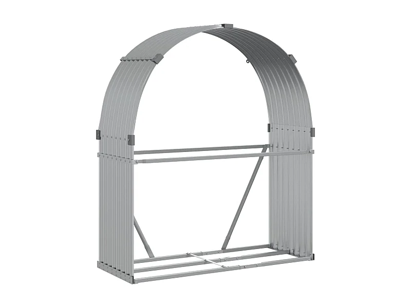 Jilles  Haardhoutopslag 120x45x140 cm gegalvaniseerd staal zilverkleur