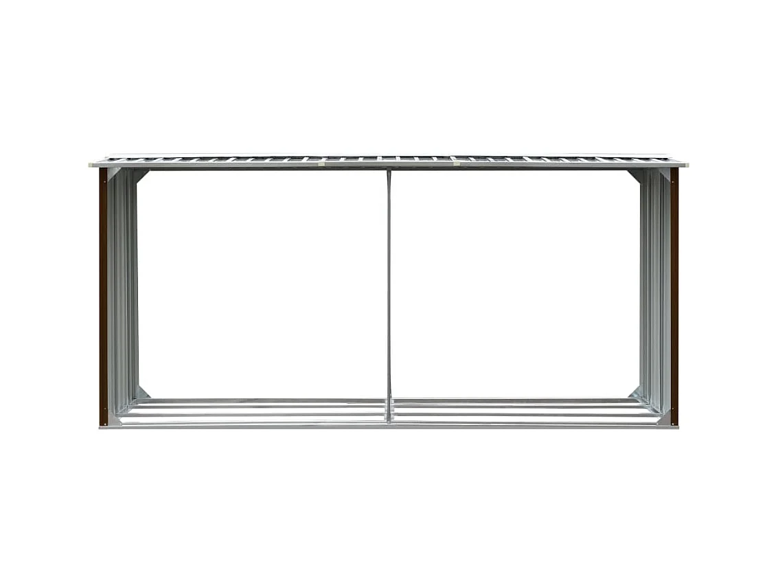 Grydel  Abri de stockage de bois Acier galvanisé 330x92x153 cm Marron