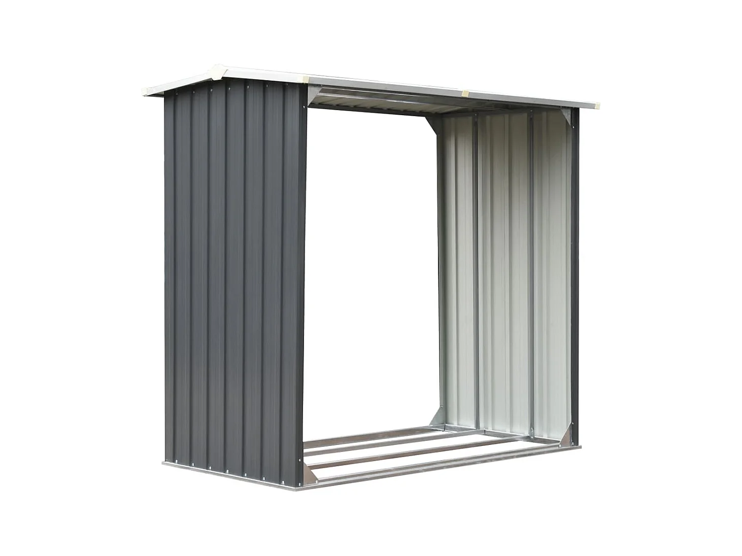 Fedde  Casetilla para leña acero galvanizado gris 172x91x154 cm