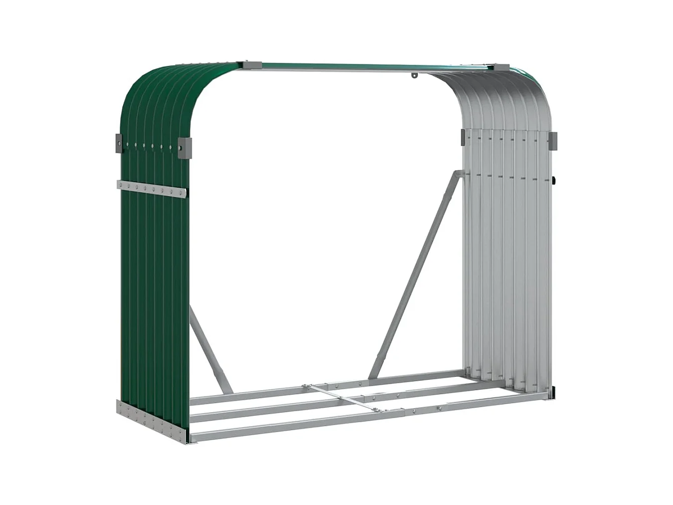 Jilles  Porte-bûches vert 120x45x100 cm acier galvanisé
