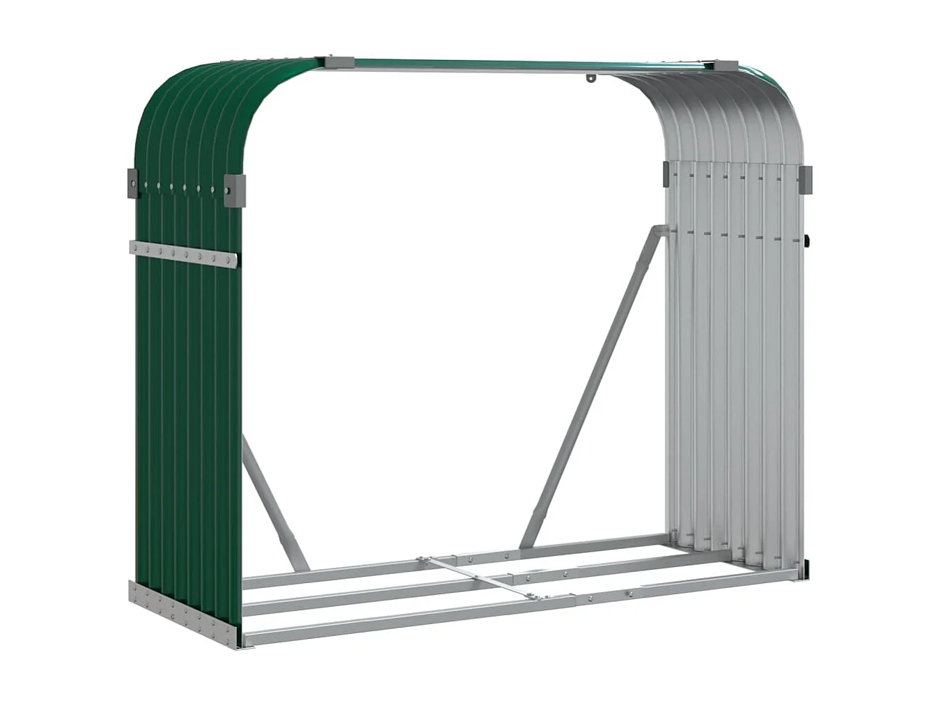 Jilles  Porte-bûches vert 120x45x100 cm acier galvanisé
