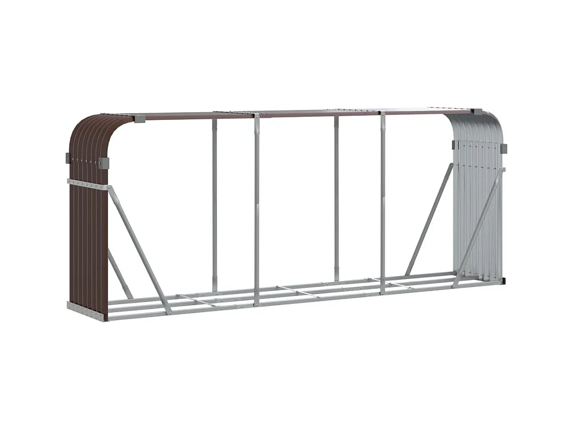 Jilles  Porte-bûches marron 234x45x100 cm acier galvanisé