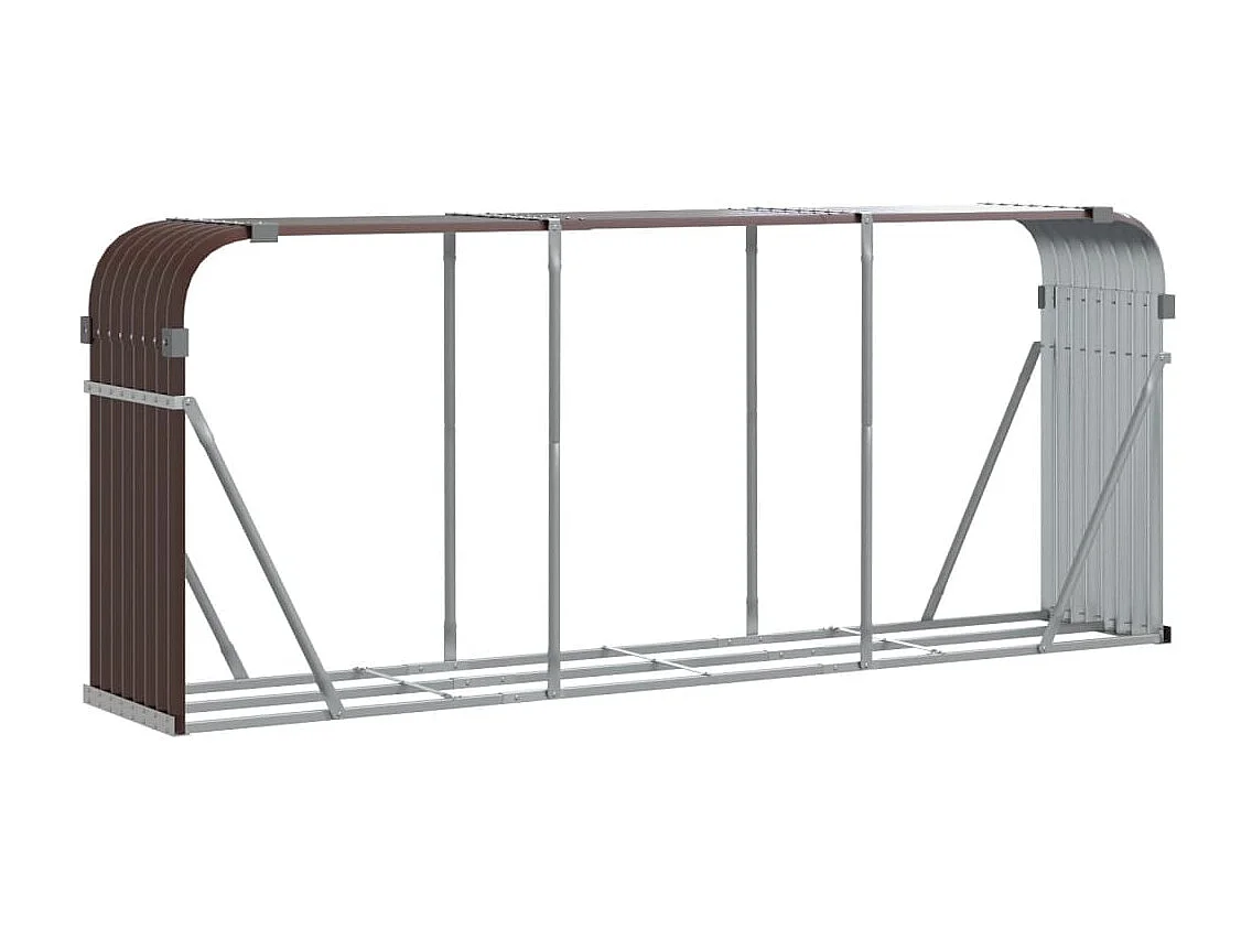 Jilles  Porte-bûches marron 234x45x100 cm acier galvanisé
