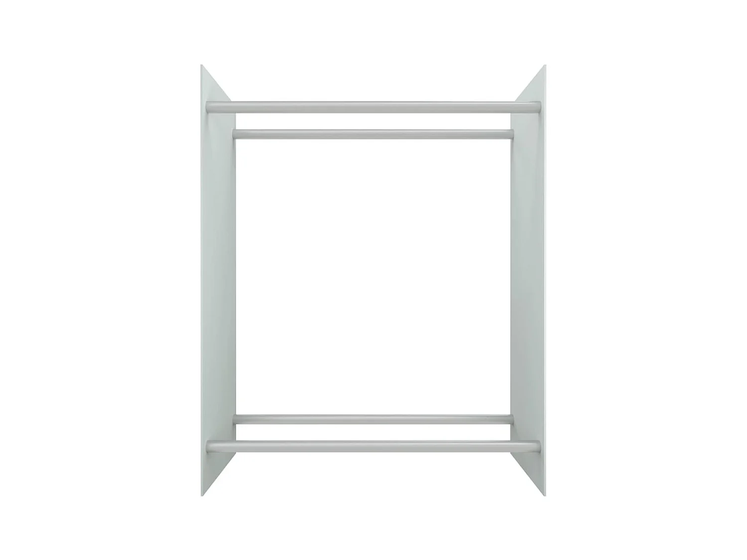 Olland  Brennholzregal Weiß 80x35x100 cm Hartglas