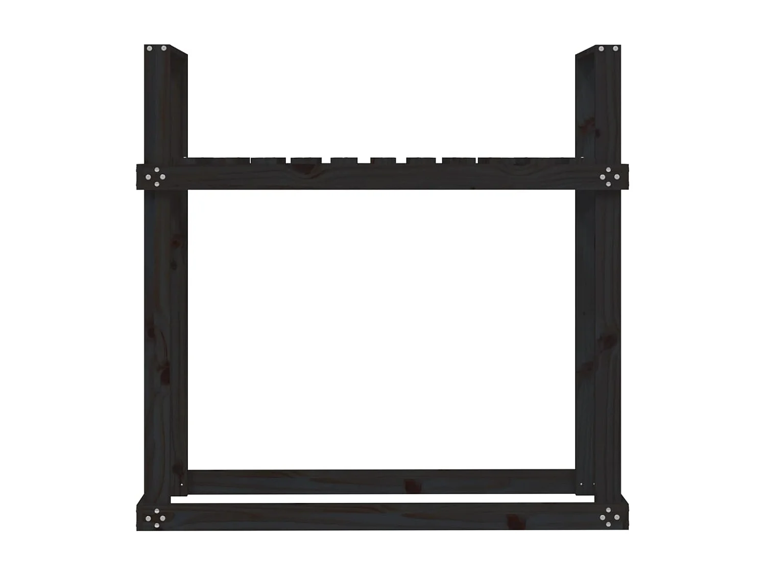 Linköping  Kaminholzregal Schwarz 110x35x108,5 cm Massivholz Kiefer