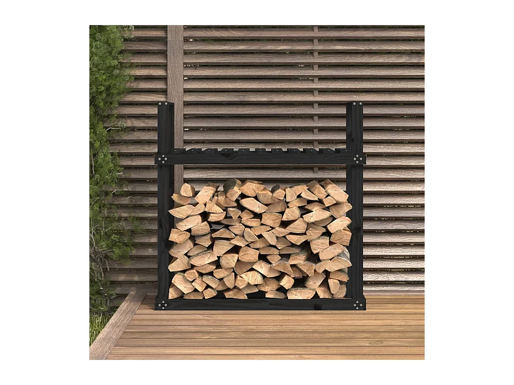 Linköping  Support pour bois de chauffage Noir 110x35x108,5 cm Bois de pin