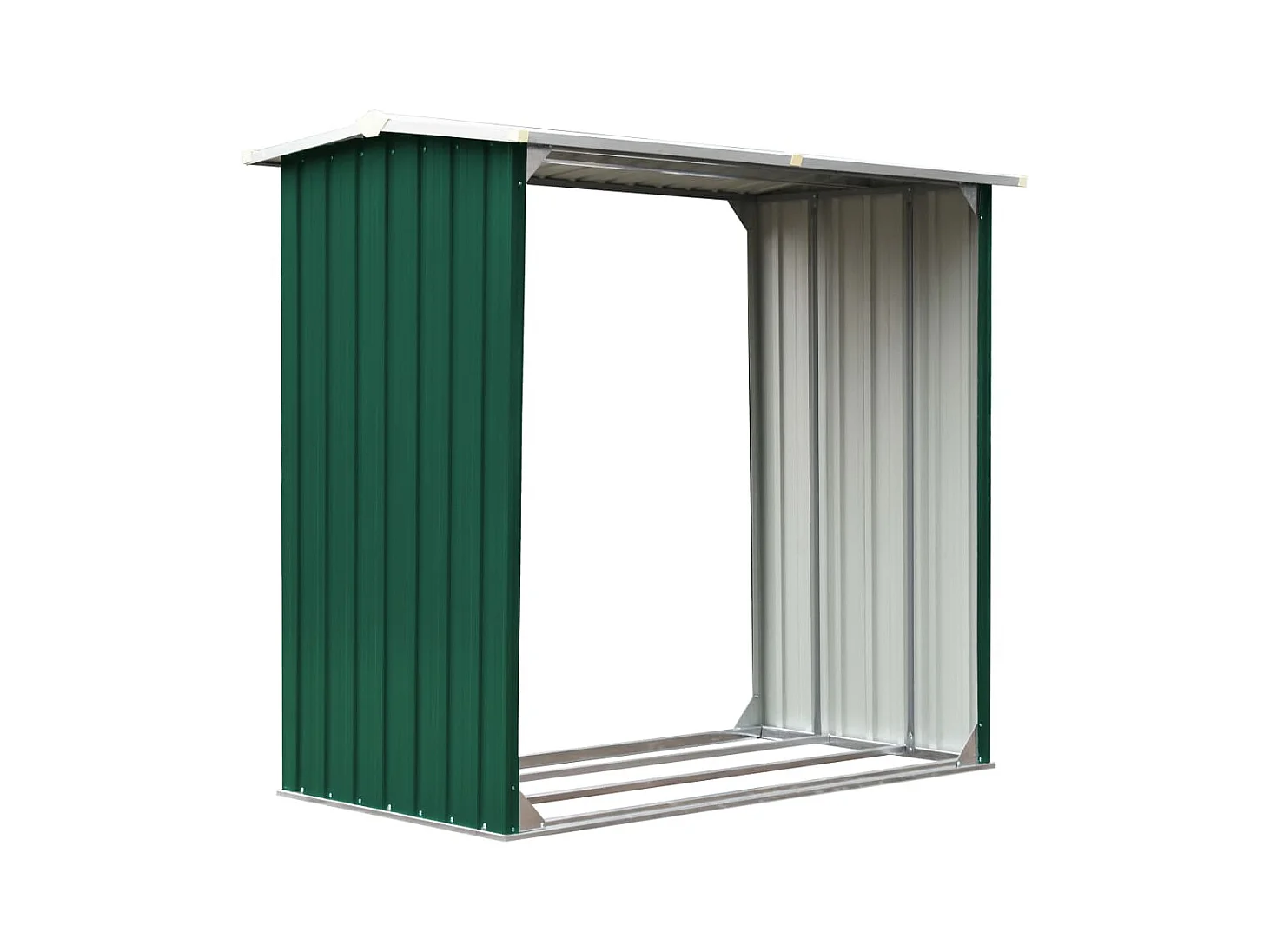 Fedde  Caseta de jardín para leña acero galvanizado verde 172x91x154cm