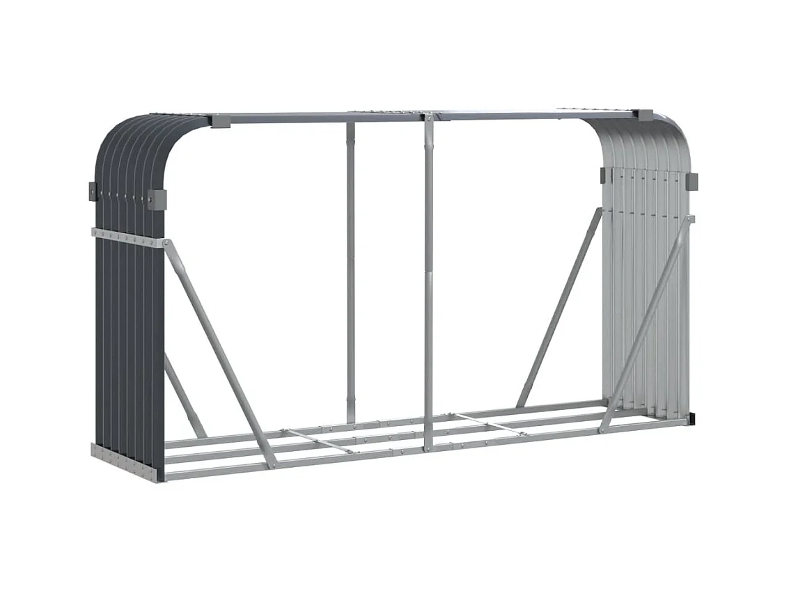 Jilles  Porte-bûches anthracite 180x45x100 cm acier galvanisé