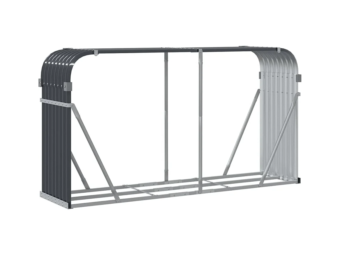 Jilles  Porte-bûches anthracite 180x45x100 cm acier galvanisé