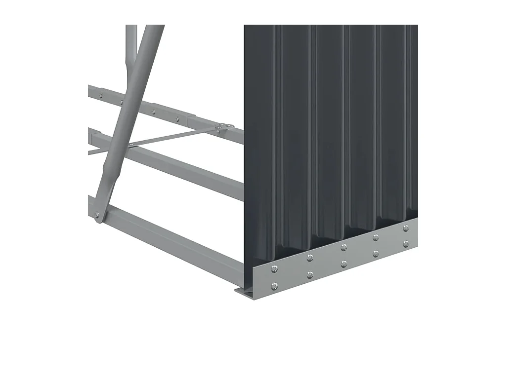 Jilles  Porte-bûches anthracite 180x45x100 cm acier galvanisé