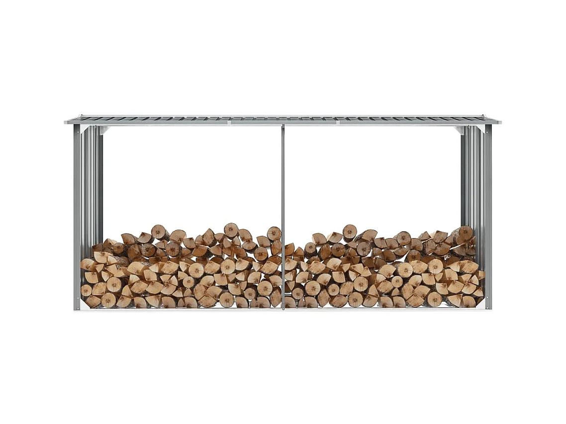 Grydel  Brennholzlager aus verzinktem Stahl 330 x 92 x 153 cm Grau