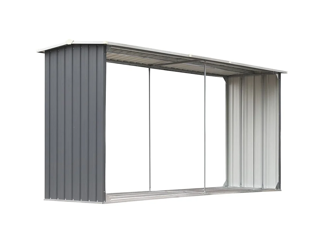 Grydel  Casetilla para leña acero galvanizado gris 330x92x153 cm