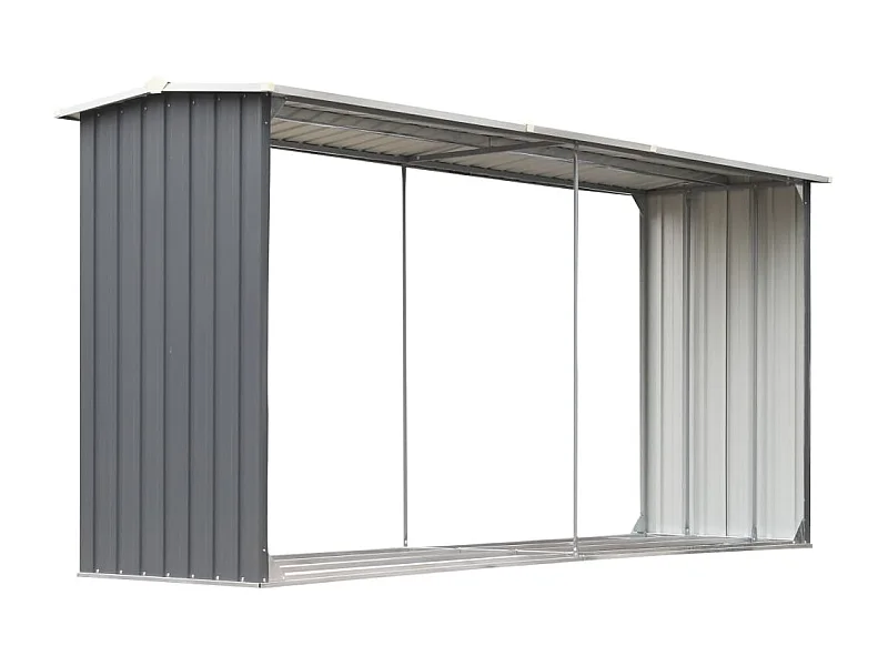 Grydel  Haardhoutschuur 330x92x153 cm gegalvaniseerd staal grijs