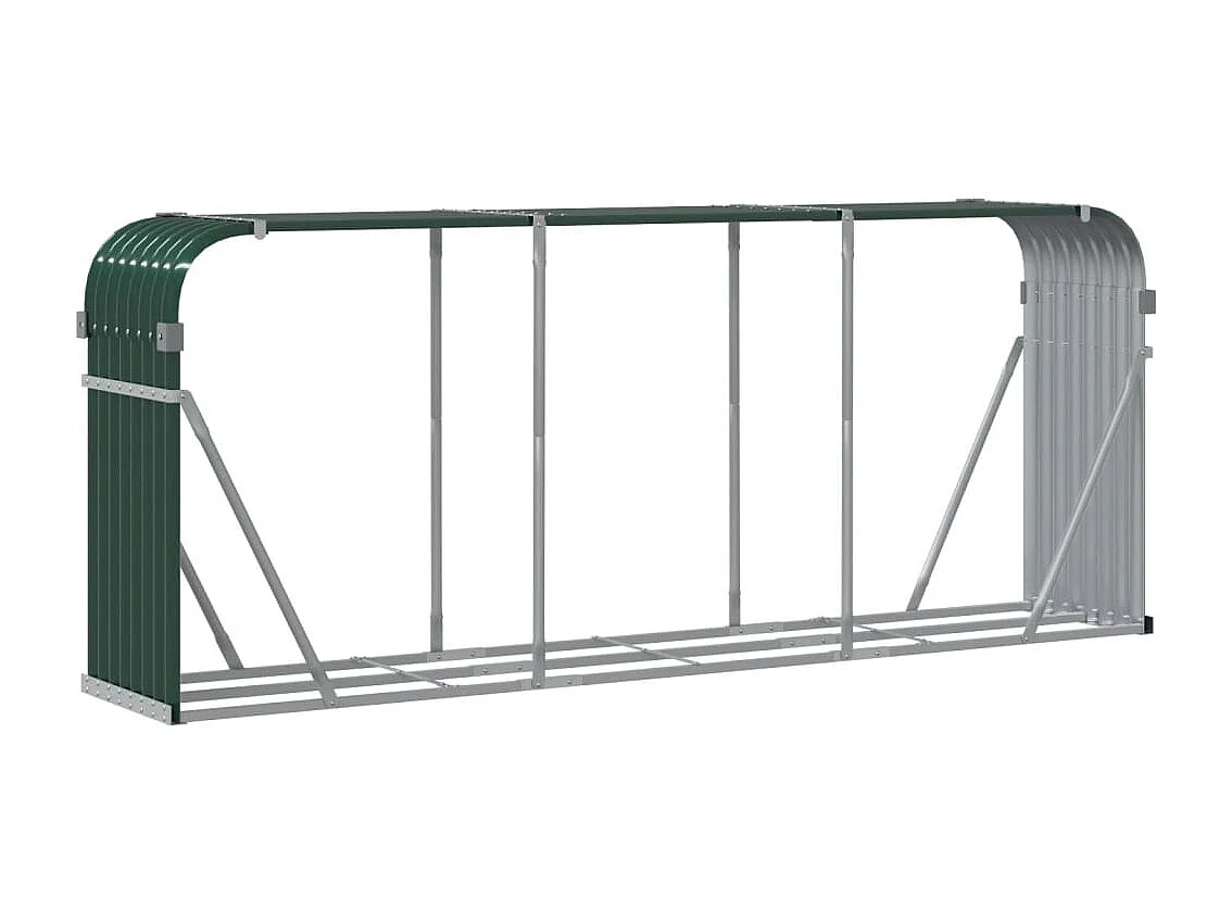 Jilles  Kaminholzunterstand Grün 234x45x100 cm Verzinkter Stahl