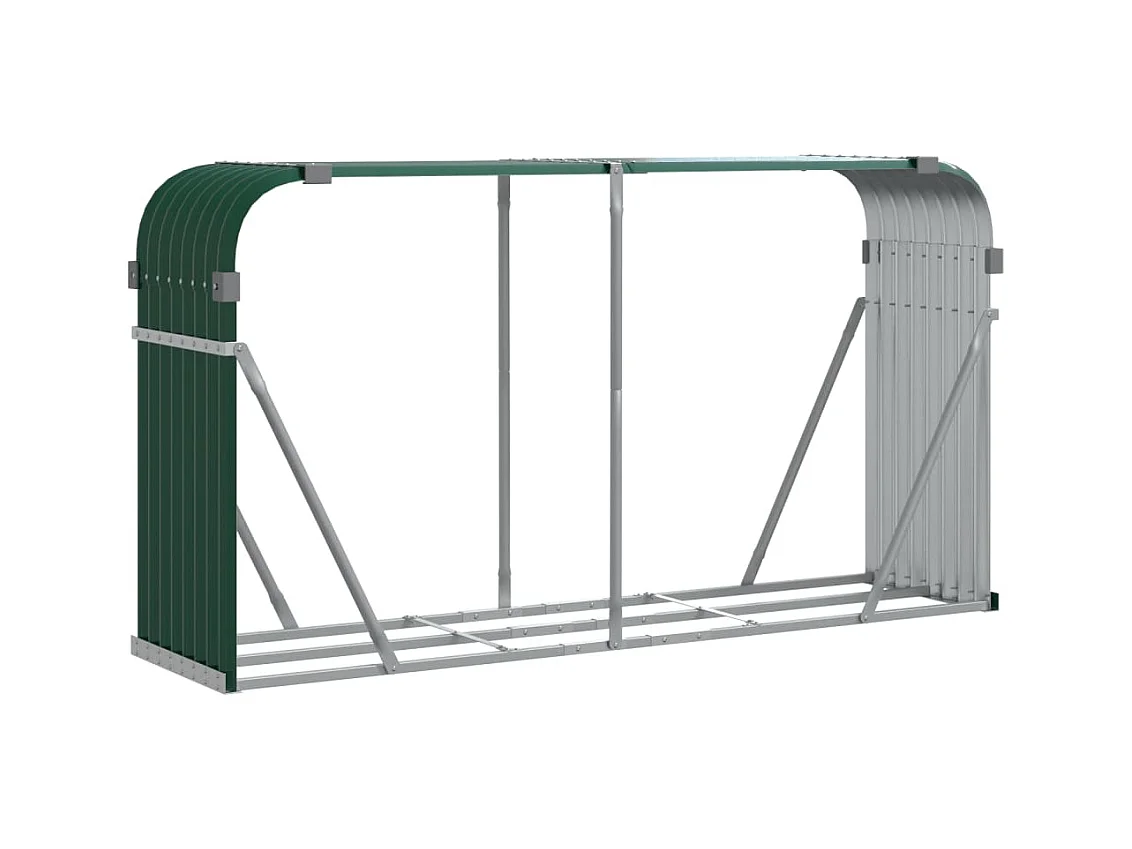 Jilles  Porte-bûches vert 234x45x100 cm acier galvanisé
