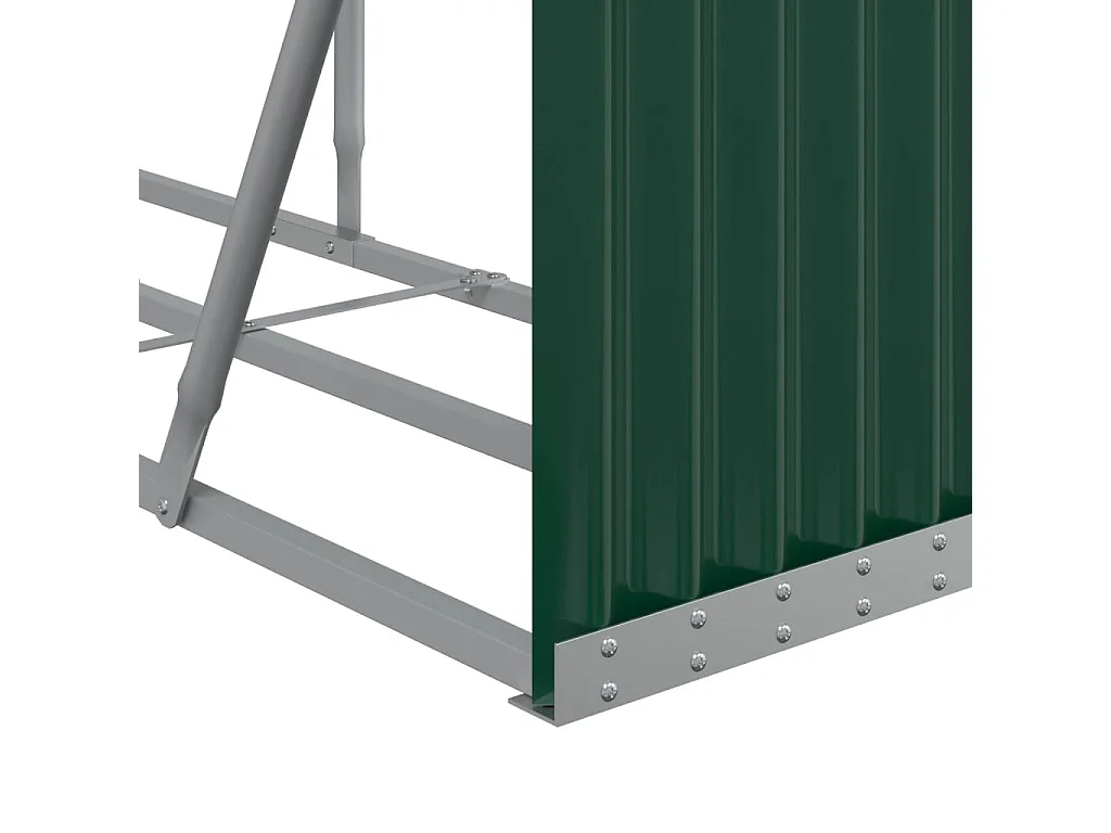 Jilles  Porte-bûches vert 234x45x100 cm acier galvanisé