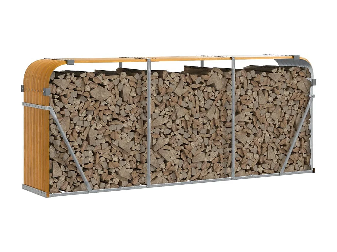 Jilles  Kaminholzunterstand Holzoptik 234x45x100 cm Verzinkter Stahl