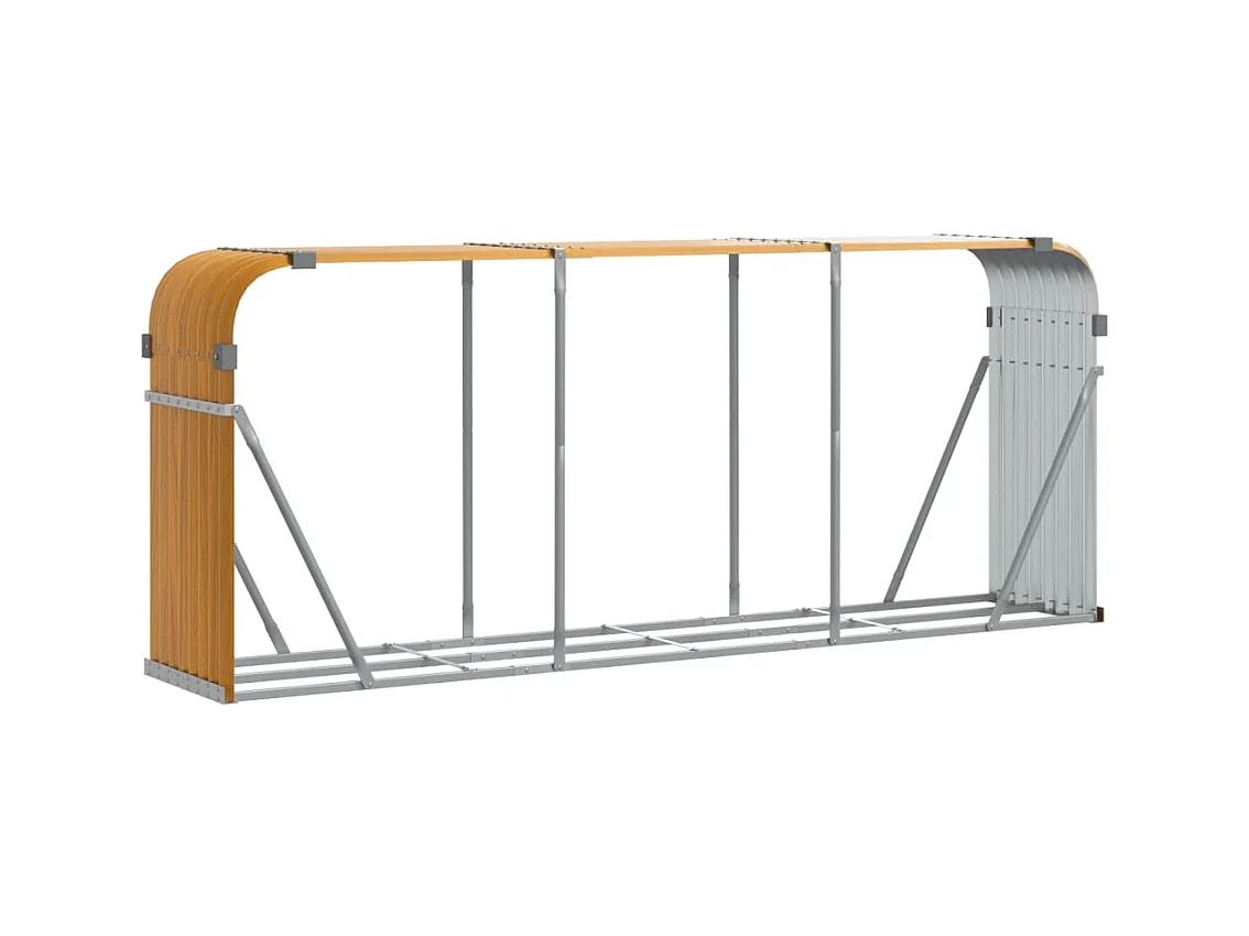 Jilles  Porte-bûches aspect bois 234x45x100 cm acier galvanisé