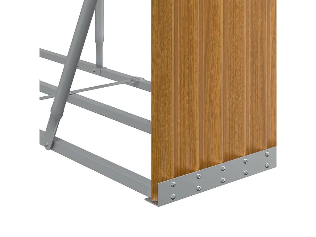 Jilles  Porte-bûches aspect bois 234x45x100 cm acier galvanisé