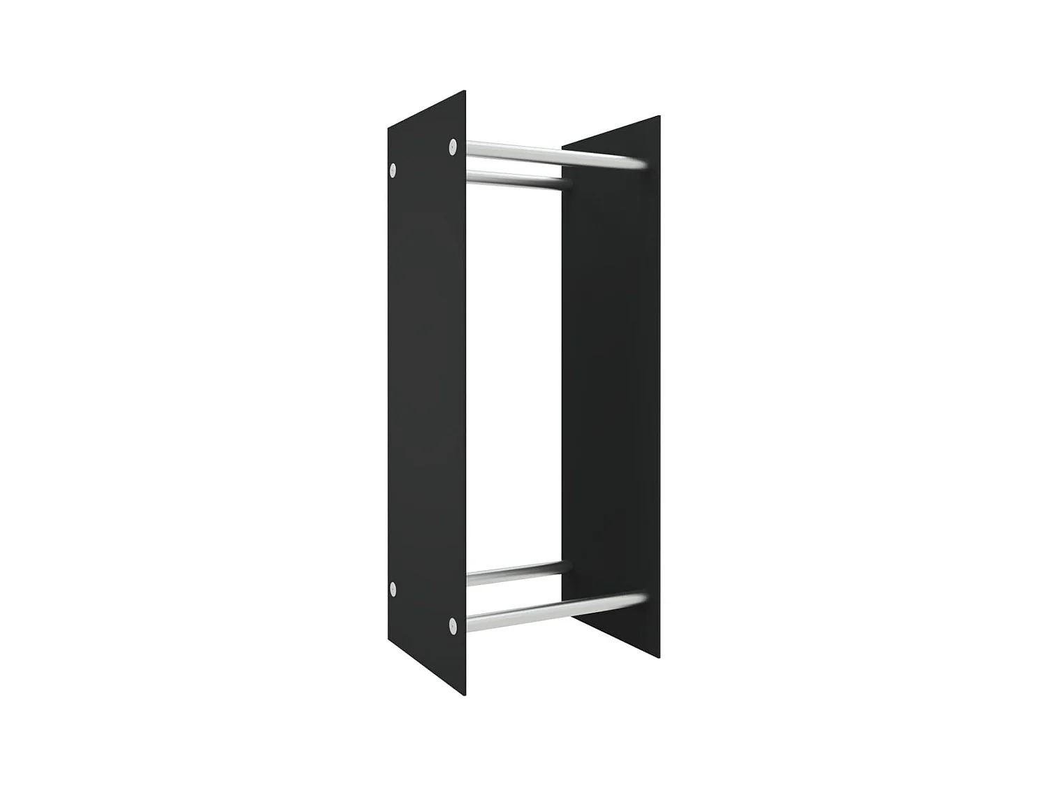 Olland  Portant de bois de chauffage Noir 40x35x100 cm Verre trempé