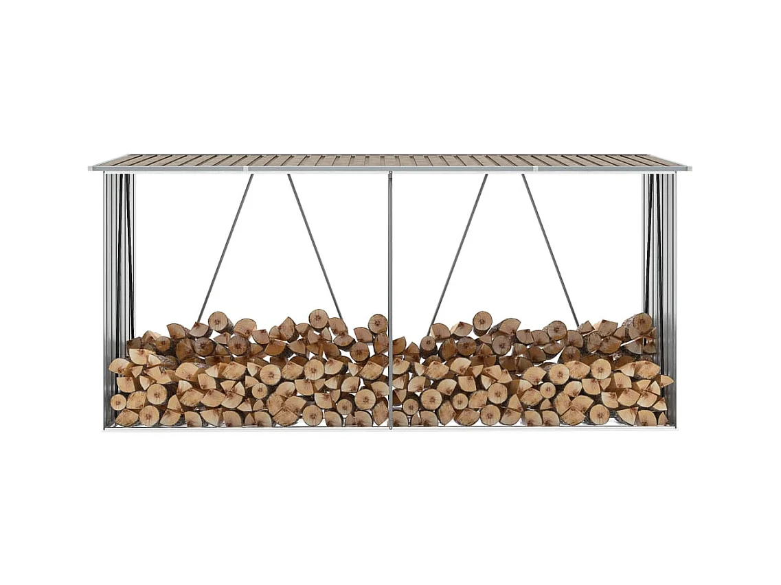 Aulnay-sous-Bois  Abri de stockage de bois Acier galvanisé 330x84x152 cm Marron