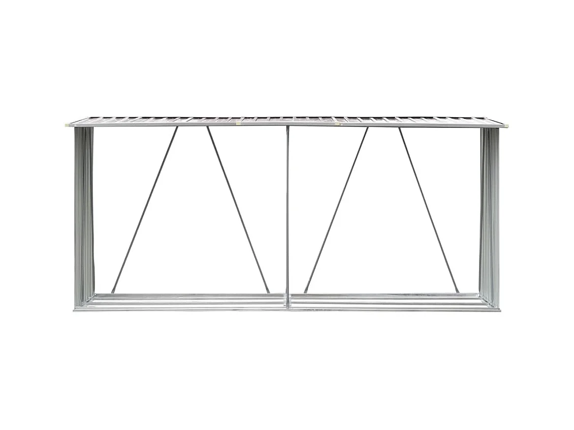 Aulnay-sous-Bois  Abri de stockage de bois Acier galvanisé 330x84x152 cm Marron