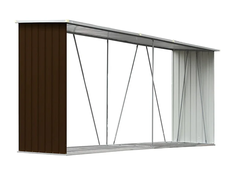 Aulnay-sous-Bois  Haardhoutschuur 330x84x152 cm gegalvaniseerd staal bruin