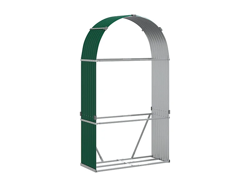 Jilles  Porte-bûches vert 120x45x210 cm acier galvanisé