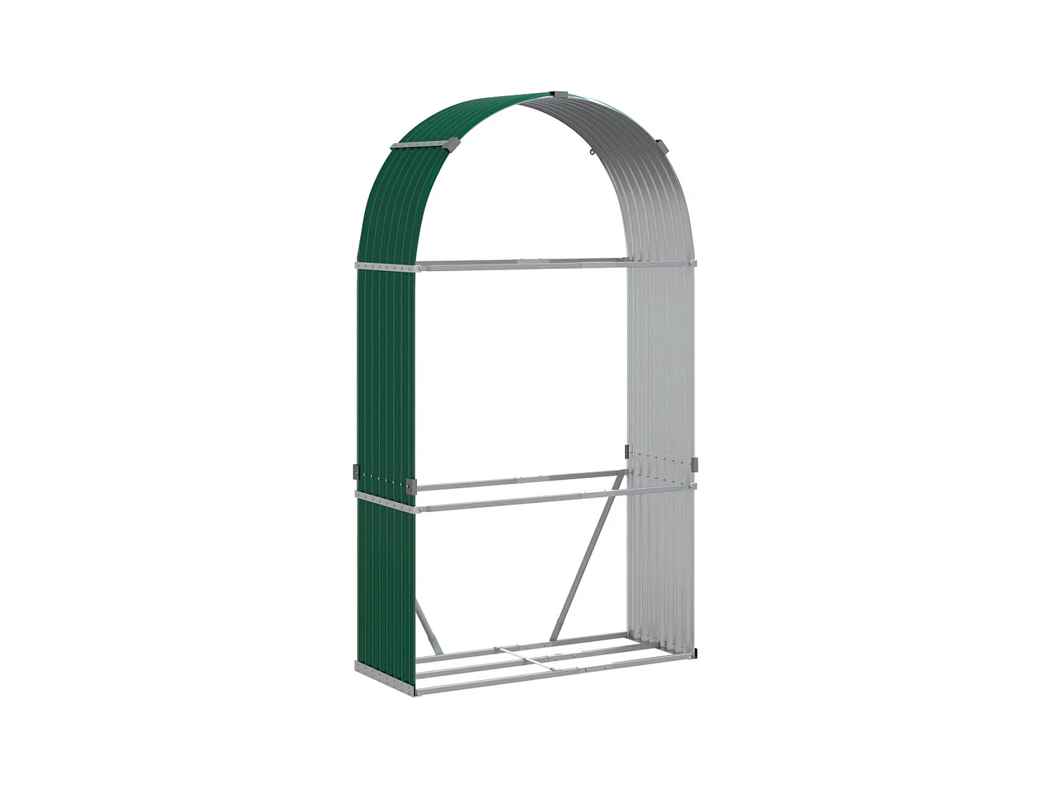 Jilles  Porte-bûches vert 120x45x210 cm acier galvanisé