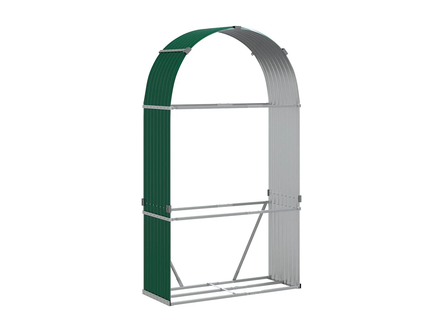 Jilles  Porte-bûches vert 120x45x210 cm acier galvanisé