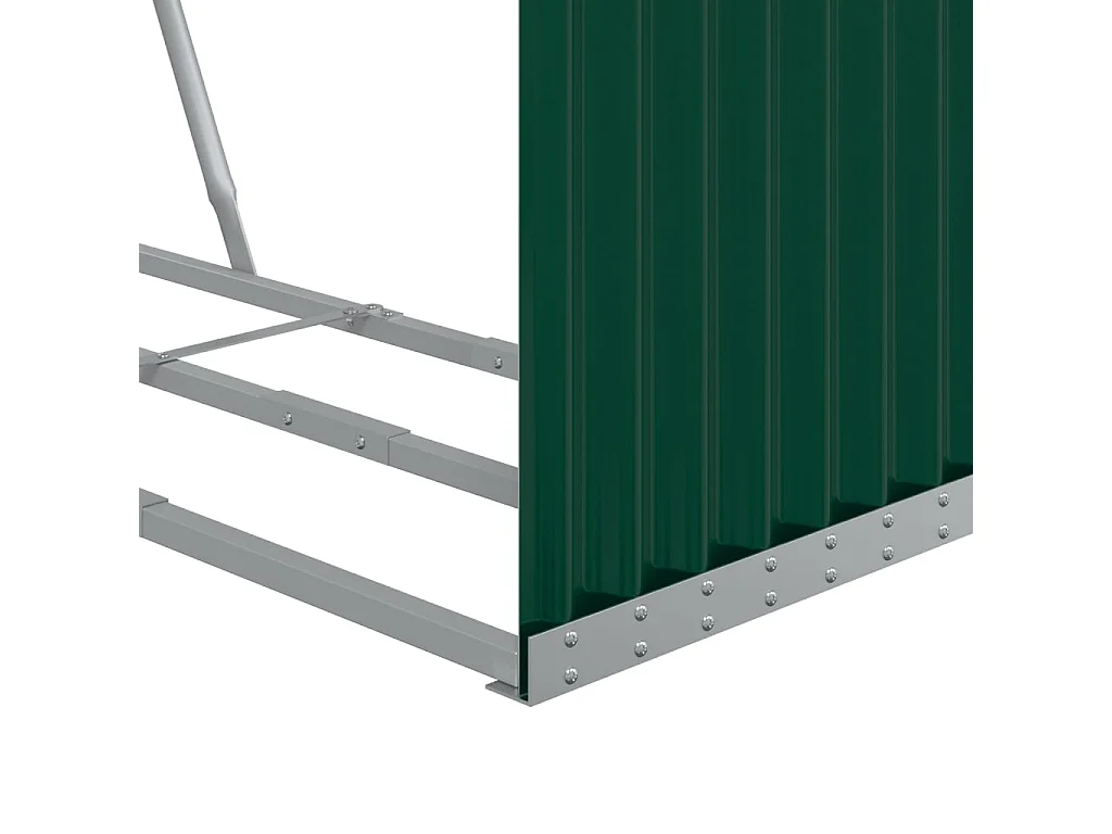 Jilles  Porte-bûches vert 120x45x210 cm acier galvanisé