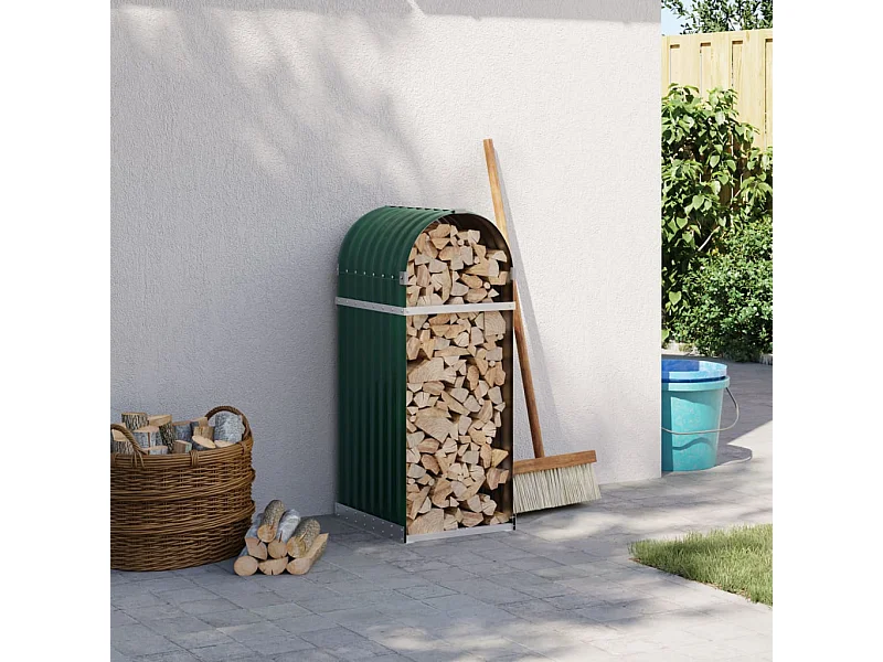 Jilles  Portaceppi Verde 40x45x100 cm in Acciaio Zincato