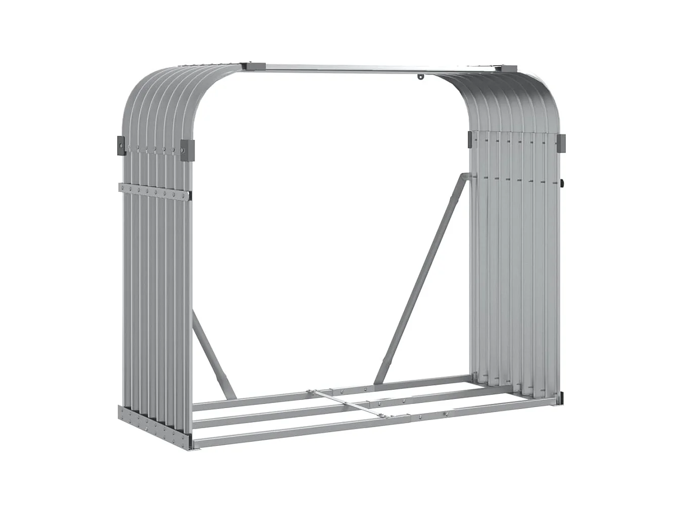 Jilles  Portaceppi Grigio Caro 120x45x100 cm in Acciaio Zincato