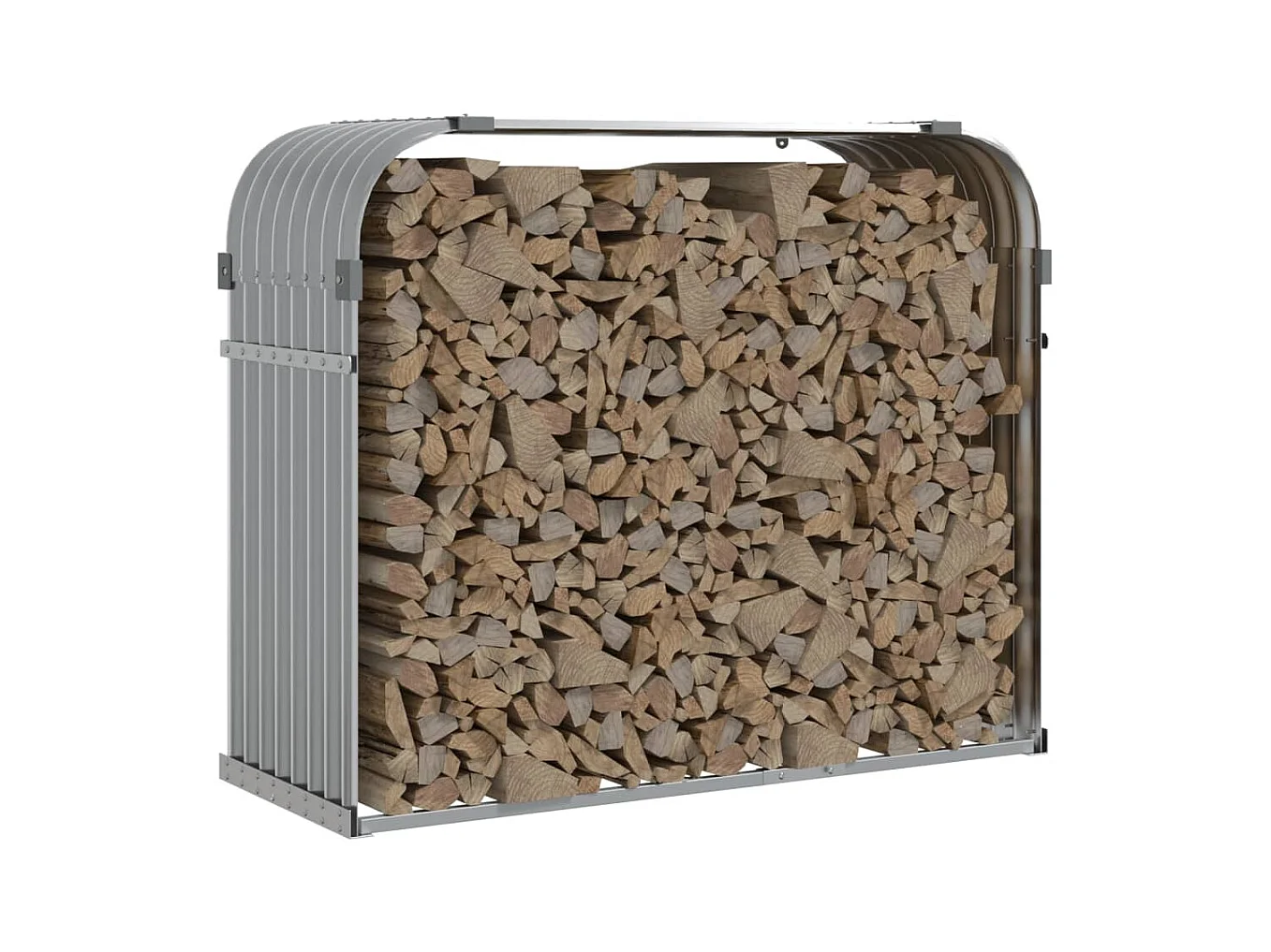 Jilles  Portaceppi Grigio Caro 120x45x100 cm in Acciaio Zincato