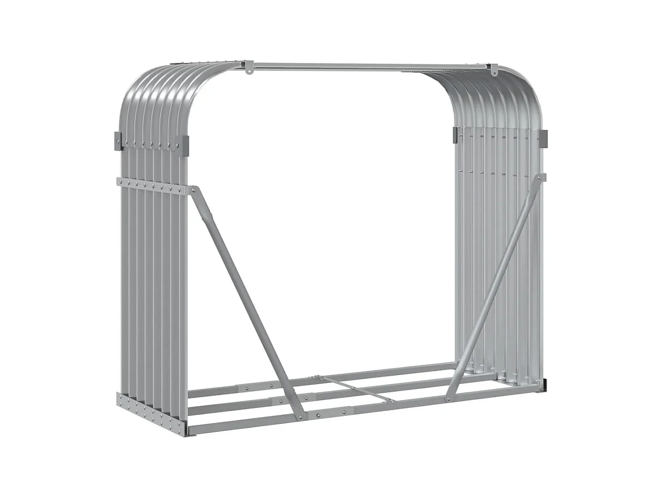 Jilles  Portaceppi Grigio Caro 120x45x100 cm in Acciaio Zincato