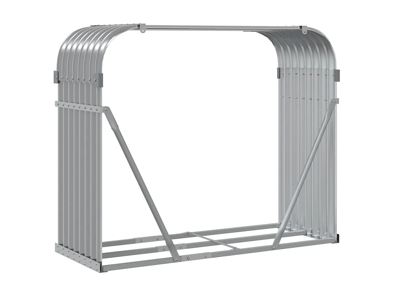 Jilles  Porte-bûches gris clair 120x45x100 cm acier galvanisé