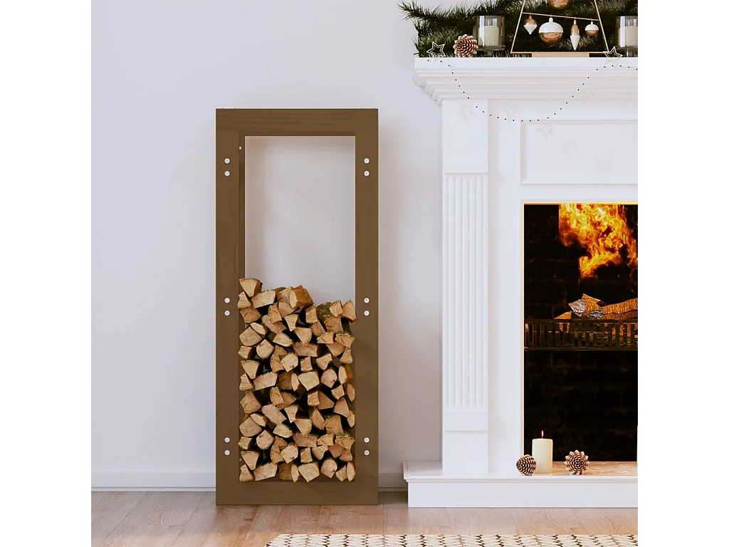 Riemst  Kaminholzregal Honigbraun 41x25x100 cm Massivholz Kiefer